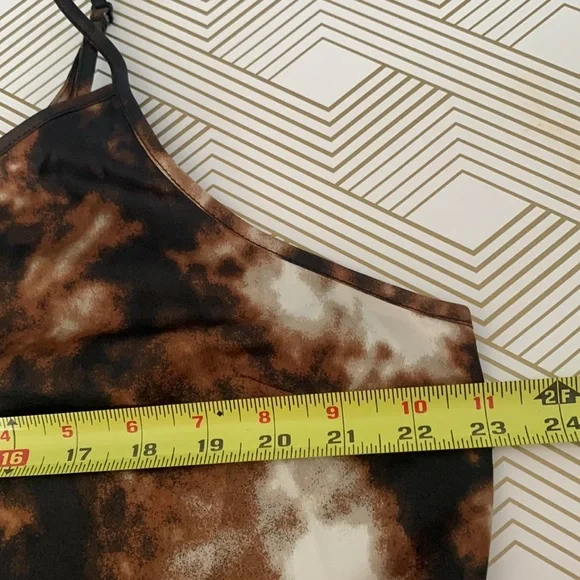 Brown, Cream & White Tie-dye Slip Dress Size XL #008 - Picture 8 of 9